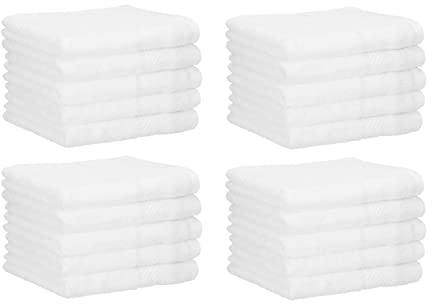 Betz 20 Stück Gästehandtücher Palermo 100% Baumwolle Größe 30x50 cm Farbe Weiß