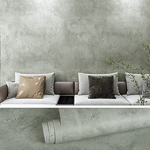 VEELIKE Papier Peint Autocollant Effet Béton Vintage Papier Adhesif pour Meuble Cuisine Lavabl Papier Peint Gris Papier Adhésif Decoratif Salon Papier Peint Industriel Salle de Bain 40cm x 300cm