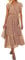 SEVETAT Damen Chiffon Boho Lange Kleid mit Gürtel Sommerkleid Partykleid Elegant V-Ausschnitt Maxikleid Blumenkleid Abendkleid Rüschen Strandkleid Cocktailkleid (Kaffeefarbe, XL)