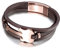 Whoiy Bracelet en Cuir, Bracelet Moderne Homme Marron Acier Inoxydable Guitare Tressée Multicouche Bracelet Cadeau Anniversaire Homme 20.9cm