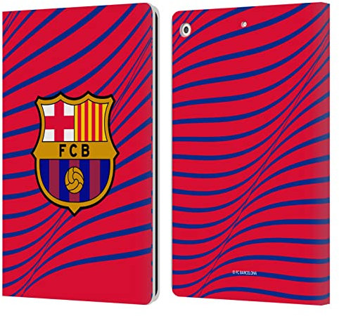 Head Case Designs sous Licence Officielle FC Barcelona Texture Graphiques Étui Portefeuille en Cuir Compatible avec Apple iPad 10.2 2019/2020/2021