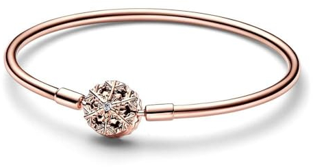 Rosévergoldeter Armreif Schneeflocke mit Zirkonia von PANDORA