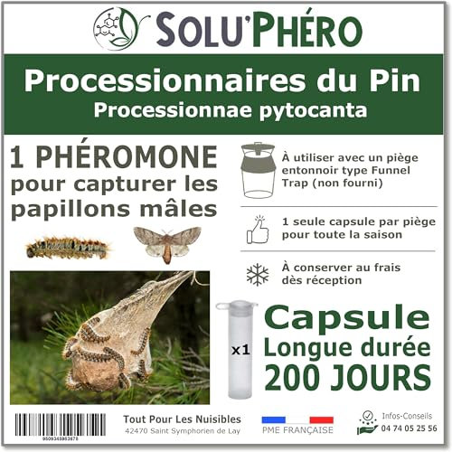 SOLUPHERO - 1 Phéromone Longue durée pour la processionnaire du pin - 1 x 6 Mois