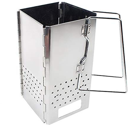 Edelstahl-Holzkohle-Starter-BBQ-Grill Faltbarer Schornstein-Starter-Barbecue-Grill für den Außenbereich