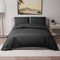 Dreamzie - Bettwäsche Set 200x200 cm mit 2 Kissenbezügen 80x80 cm Schwarz - Bettbezug 200x200 Erwachsene aus 100% Mikrofaser - Zertifiziert ohne Chemikalien (Oeko TEX)