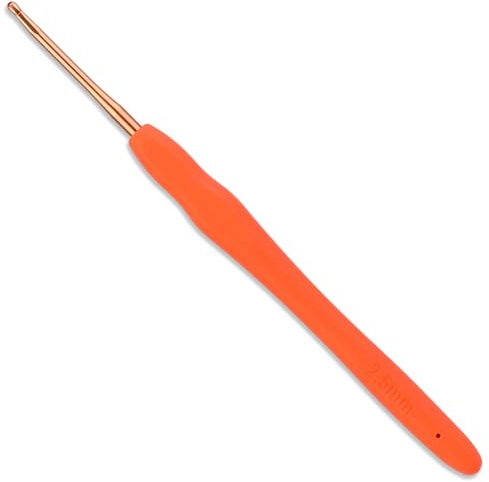 Häkelnadeln Set, 2,5mm Ergonomische Häkelnadel mit Rutschfest, Häkelnadeln Nadelset Aluminium, Häkeln mit Gummi Softgriff für Arthritische Hände Erfahrene Häkelliebhaber