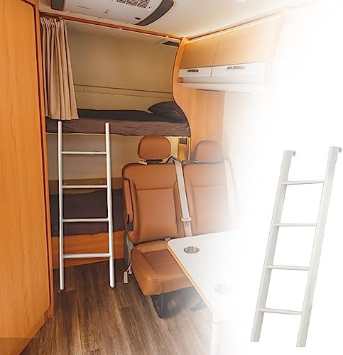 Scale per camper per letto a castello, camper, roulotte, roulotte da viaggio, scala interna, scaletta leggera con ganci di montaggio, supporto da pavimento (dimensioni: 155 cm (61) H)