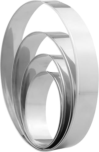 4 PièCes Emporte PièCe, Cercle A Patisserie Ronds En Acier Inoxydable DiamèTre 7.5/9.5/12/15 Cm Hauteur 2.5 Cm, Pour PâTisserie GâTeaux MousséS Biscuit Tarte, Ustensiles à PâTisserie, Cookie Cutters