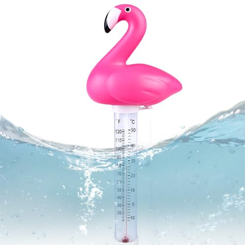 Floating Pool Thermometer, Pool Thermometer Bruchfest Schwimmbadthermometer, Schwimmende Wasserthermometer Baby poolthermometer für Swimmingpool, Spas, Aquarien, Fischteiche und Baby-Pool (Rosa)