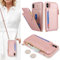 SailorTech Handyhülle für iPhone X Etui mit Kartenfach, iPhone XS Hülle mit Verstellbarer Halskette, iPhone X/XS Handytasche mit Reißverschluss Geldbörse - Roségold