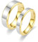 Beydodo Trauringe Edelstahl 4MM 6MM mit Gravur, Pärchen Ringe Bicolor Hochglanzpoliert Ehrringe Paar Ringe Set Damen Gr.51 (16.2) + Herren Gr.69 (22.0)