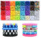 Lnvison 1120 Stück Pony Perlen 28 Farben und Buchstabenperlen Bunte Perlen mit Großem Loch für Schmuck, Armbänder, Ketten, Schlüsselanhänger, Basteln