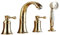 BiaoTeng Robinet de Baignoire 4 Trous Monocommande en Laiton Chaud et Froid Rotation 360° Robinet Baignoire à 4 Trous Mitigeur Baignoire Or