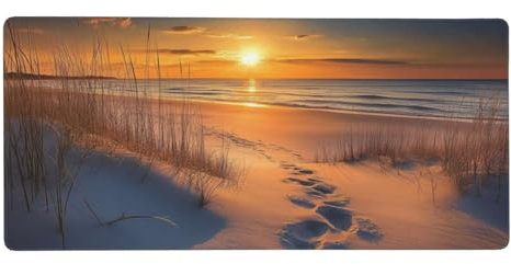 Tapis de Souris Coucher de Soleil,1000 x 500 x 3 mm Tapis de Souris XXL,Mer Tapis Souris,Tapis de Bureau avec Bords Surpiqués,Lavable Accessoires Bureau,pour Les Jeux,la Maison et Le Bureau -Y2165