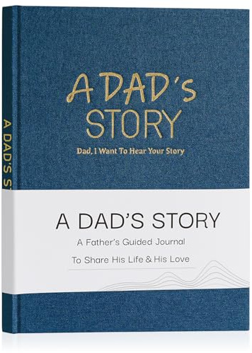 Miaikoe Dad's Life Story Journal Familien-Andenkenbuch, Leinen, Hardcover für Vater, um seine Erinnerungen zu teilen, mit über 250 Aufforderungsfragen, Buch, Geschenk für Geburtstag, Vatertag