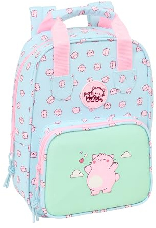 PEMBE The PINK CAT Kinderrucksack, anpassbar mit Griffen, recycelbarer Stoff, ideal für Kinder verschiedener Altersgruppen, bequem und vielseitig, Qualität und Widerstandsfähigkeit, 20 x 8 x 28 cm