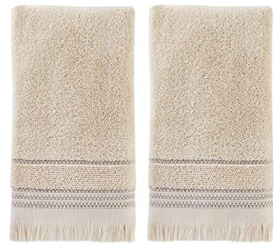 SKL Home by Saturday Knight Ltd. Handtuch-Set, Jude-Fransen, 2-teilig, Taupe
