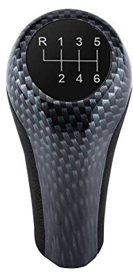 Pomo para palanca de cambios Akozon de 6 velocidades para coche, color carbono, apto para E90, E91, E92, X1, X3, X5, X6