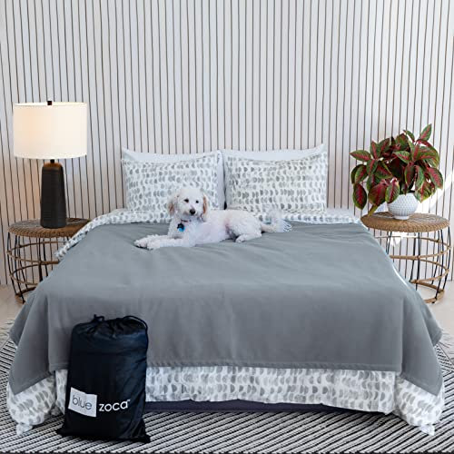 wasserdichte Decke, 100% auslaufsicher, Top Luxus Abdeckung für Leidenschaft, Menschen, Haustiere, Pisssicher, schützt K/Q Bett/Couch 65 x 80 cm Casual King/Queen Grauer Rauch/Grauer Nebel