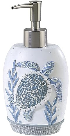 Avanti Linens Caicos Collection, glass Resin, Multicolor, Soap Dispenser/Lotion Pump | Refillable, Soap & Lotion Pump, Easy Pump, Durable Construction, Seasonal Bathroom Decor