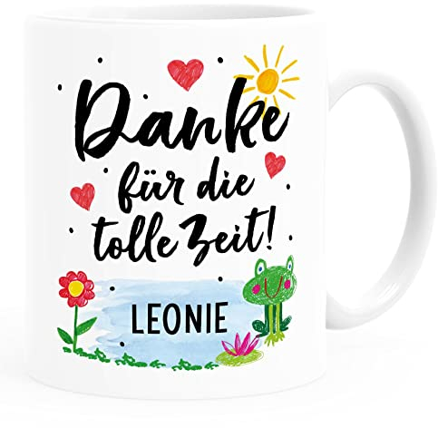 SpecialMe® Kaffee-Tasse Erzieherin Kindergarten Danke für Alles personalisierte Geschenke Namen Kinder weiß Standard
