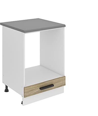 Belini Unterschrank SDP 60 cm, mit Arbeitsplatte, Sonoma-Eiche | Küche, Küchenunterschrank Breite, Küchenschrank ohne Tür, mit Schubladen