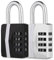 ZHEGE 2-Pack Heavy Duty Combination Padlock, Weatherproof Outdoor 4-Digit Lock for Gym & School Lockers, Garden Gates, Fence, Shed & Garage (Silver & Black, 2 Pack)