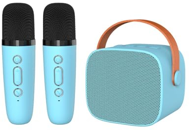 Meltrck Karaoke Infantil 2 Microfonos Inalambricos Karaoke, microfono con Altavoz, Regalos para niñas de 4 5 6 7 8 9 10 11 12 años, Adecuada para Fiestas y Viajes para niños y Adultos, Azul