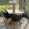 PURPLE LEAF 7-TLG Gartenmöbel Set Terrassenmöbel Außen Balkonmöbel Esstisch Teak Wetterfest 6 Esszimmerstühle UV-Beständigkeit mit Kissen für Garten, Natur
