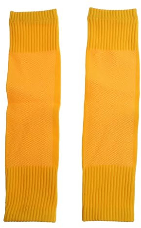 OAIEU Adult Breathable Sports Soccer Socks - Men Women Running Cycling Calf Socks with Shin Guards and Leg Sleeves (Yellow)