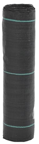 vidaXL Unkrautvlies, Gartenvlies gegen Unkraut, Unkrautfolie Wasserdurchlässig UV-stabilisiert, Unkrautflies Mulchfolie Bodengewebe, Schwarz 0,5x50m PP
