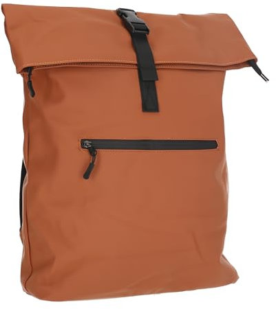 Leoodo Rollup Rucksack, Daypack mit Reißverschluss, Rolltop Schulrucksack für Uni Fahrrad Sport Reisen, Handgepäck Wasserabweisend, RK Farbe:Braun