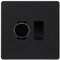 BG Evolve Matt Black 2 Gang Light Switch 1x Trailing Edge LED Dimmer 1x 2 Way Custom Switch