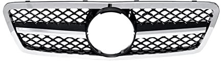 Coche Parrilla Radiador Para M&ercedes B&enz Clase C W203 C280 C320 C240 ​​C200 C63 2000-2006 Parrilla De Parachoques Delantero De Coche Parrilla Cromada Plateada