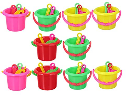 BESPORTBLE 40Pcs Beach Sand Bucket Mini Bucket for Sand Play Tools for Boys for Beach and Backyard Fun