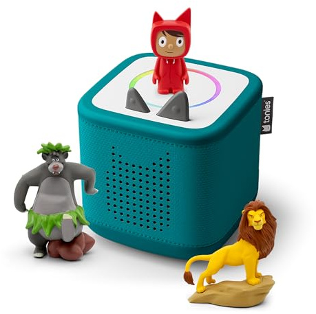 tonies Toniebox 2 Pack Boite à Histoire pour Enfant 1 à 9 Ans, Robuste & Facile à Utiliser, avec Le Roi Lion et Baloo, Vert Océan