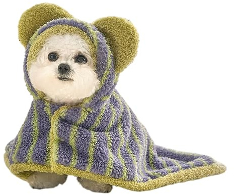 Hundbadrock – vattenabsorption, justerbar design med nackpassform, snabbtorkande fleeceponcho, mjuk sammet grooming handduk wrap | för Golden retriever labrador ras