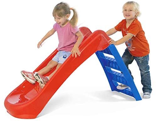Sport1 scivolo per bambini 3 gradini pieghevole salvaspazio. Scivolo da giardino per bambini 1-4 anni super resistente. Scivolo per bambini da casa in plastica 130x47x72cm. Rosso/Blu. Max 30kg