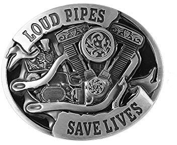 KDG Western Cowboy Gold Gürtelschnalle für Mann Adler Laufpferd Stierköpfe Texas Schnalle, 5-antike Loudpipes