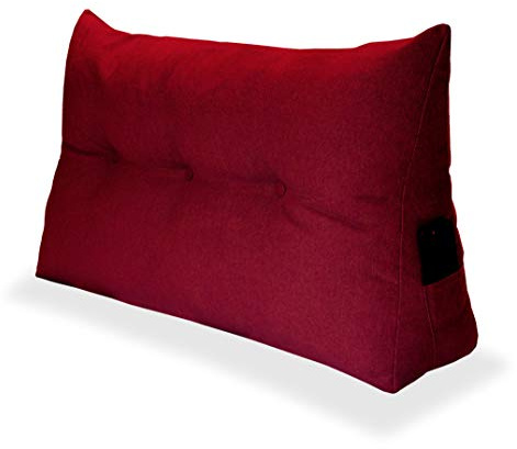 Comfort-Pur Dreieckiges Kissen, gesteppt, multifunktionales Bettkissen Kissen Sofakissen Dekokissen Zierkissen Rückenkissen Rücklehne (Rot, 100 cm)