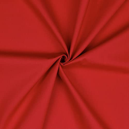 VmG-Store Baumwollstoff Uni 100% Baumwolle Oeko-Tex Meterware ab 50cm über 70 Farben zur Auswahl (18 Rot, 200 x 148cm)
