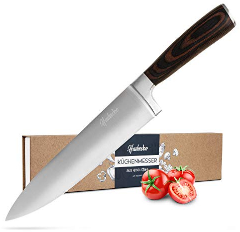HADEWOO – Premium Küchenmesser – Profi Messer aus edlem 3CR13 Stahl – Ultrascharfe rostfreie Klinge – Nachhaltiger & ergonomischer Holzgriff – Innovativer Fingerschutz