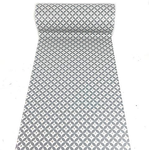 De'Carpet Vinilo PVC A Medida Alfombra FÁCIL Limpieza Antideslizante Rombos Gris (65cm Ancho) (1 Metro)