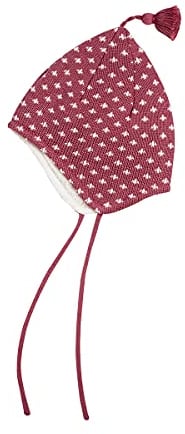Finkid Tipsa Rot - Bequeme Kinder Baumwollstrick Zipfelmütze, Größe 52 - Farbe Beet Red - Offwhite