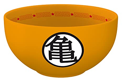 Dragonball Z - Cereal Bowl - Goku Symbols - Ceramic XXL Cereal Bowl - Logo - Orange - 600 ml