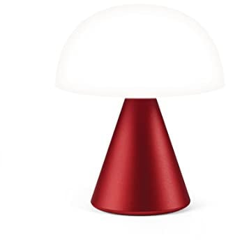 Lexon MINA M Wiederaufladbare kabellose LED-Tischlampe, für Nachttisch oder Schreibtisch, mit Dimmer, bis zu 12 Stunden Akkulaufzeit - Dunkelrot