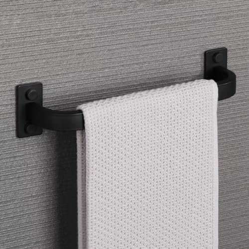 Mooche 25cm SUS304 Edelstahl Handtuchhalter, Wandmontage Einzelhandtuchstange für Badezimmer, Küche, Zuhause, Schwarz