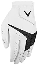 Callaway Guante de golf Weather Spann (usado en la mano derecha, damas, grande, blanco)