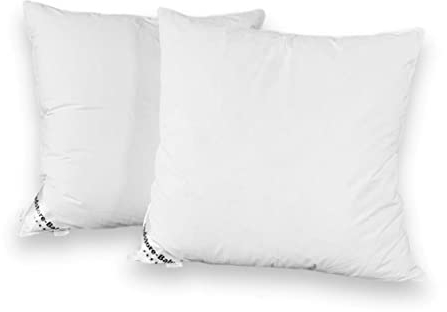 2er Komplett Set Kopfkissen 3 Kammer Kissen 80x80 cm Daunen Federn Bettkissen mit Gänsedaunen und Gänsefedern - Pillow Bezug Baumwolle - Daunenkissen - Federkissen Füllung 1600g pro Pillow Standard