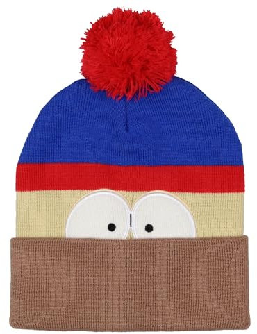 Bioworld South Park Strickmütze mit großem Gesicht – 4 Stile erhältlich, Cartman, Towelie, Kenny und Stan, Rot/Ausflug, einfarbig (Getaway Solids), Einheitsgröße